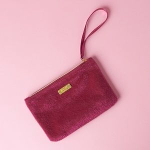 Magenta Fuzzy Makeup Bag